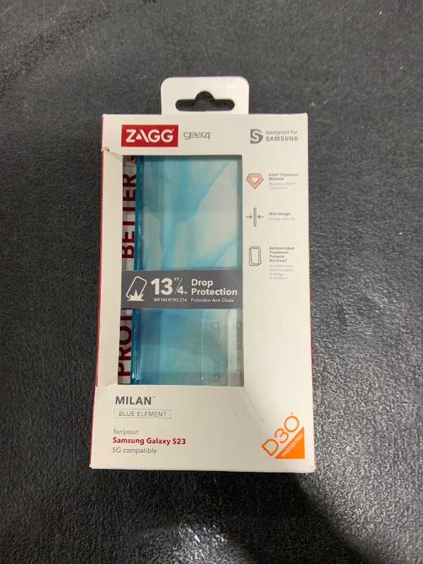 Photo 1 of ZAGG Gear4 Milan Samsung Galaxy S23 Series Phone Case (Aurora), D30 Drop Protection up to 13ft / 4m, Wrks with Wireless Charging Systems, Lightweight and Transparent with Edge-to-Edge Protection
