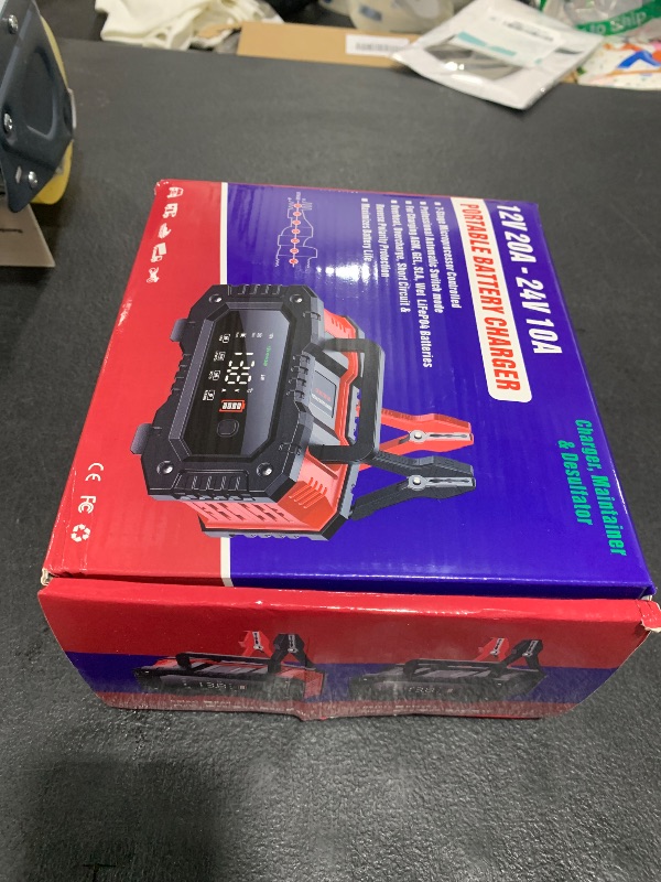 Photo 1 of YONHAN Battery Charger 0-20A 12V/24V LiFePO4 Lead Acid Fully Automatic Battery Maintainer, Car Battery Trickle Charger Automotive w/Battery Repair, Winter Mode, for AGM, STD, Gel, Deep Cycle Batteries