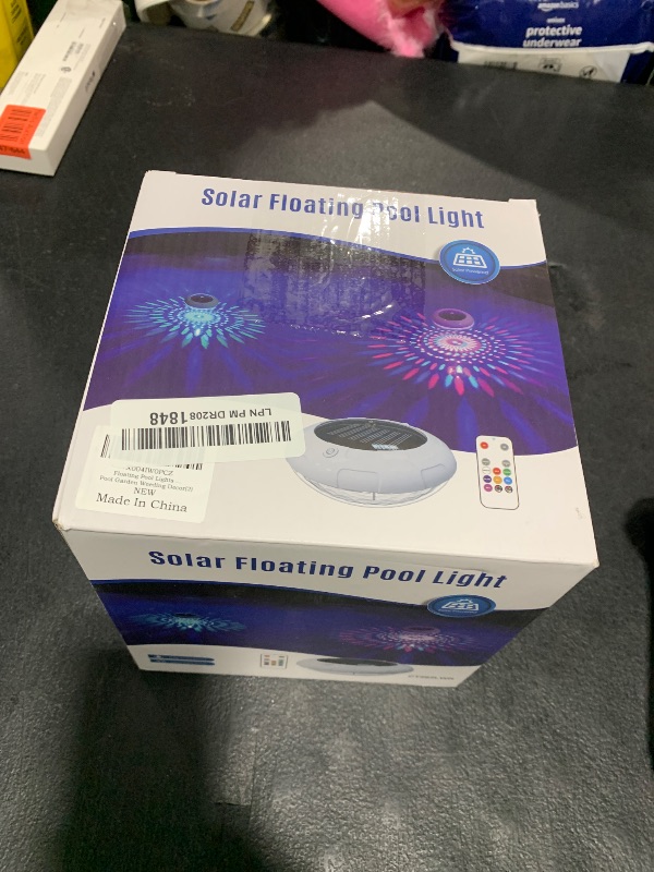 Photo 1 of LENONE Floating Pool Lights w/Remote, 6.5 Inch RGB Color Changing Solar Pool Lights That Float with 9 Dynamic Lighting, IP68 Waterproof Hangable Solar Floating Light for Pool Garden Weeding Decor(2)