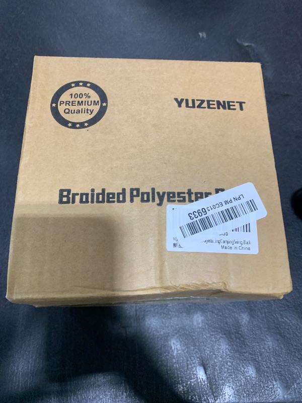 Photo 1 of YUZENET Braided Polyester Arborist Rigging Rope (3/8 inch X 100 feet) High Strength Outdoor Rope for Tree Climbing Hiking Camping Swing, Black