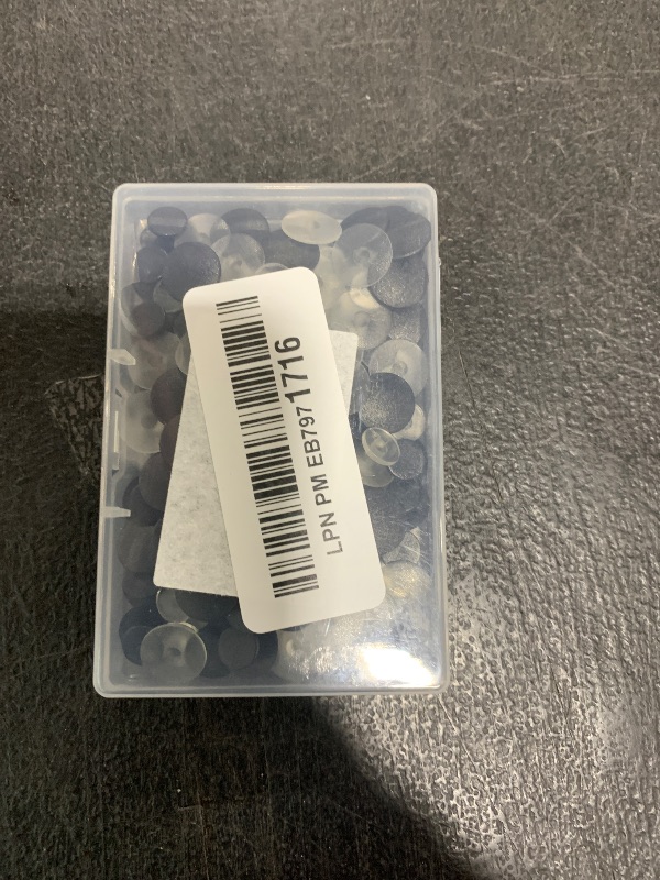 Photo 1 of JIANYI Buckle Plastic Buttons, 100PCS Round Buttons DIY Shoes Accessories for Kids, Wristband Charm Backs (Black & Transparent)