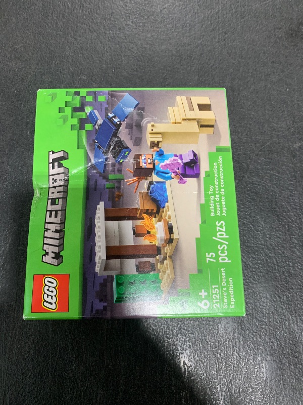 Photo 1 of LEGO Minecraft Steve's Desert Expedition Building Toy, Biome with Minecraft House and Action Figures, Minecraft Gift for Independent Play, Gaming Playset for Boys, Girls and Kids Ages 6 and Up, 21251