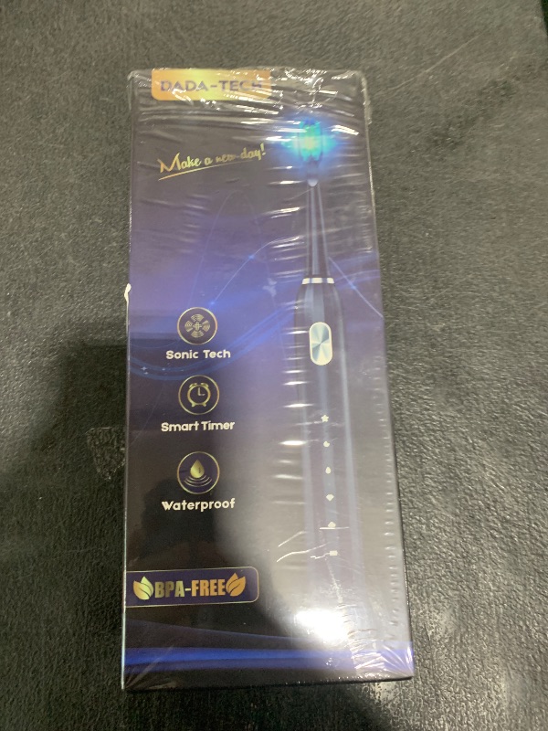 Photo 1 of DADA-TECH Electric Toothbrush for Adults Kids Electric Toothbrush Rechargeable Sonic Toothbrush Ultrasonic Toothbrush with Timer, 9 Brush Heads, 5 Cleaning Modes 4-Hour Charge Lasts 60 Days (Blue)