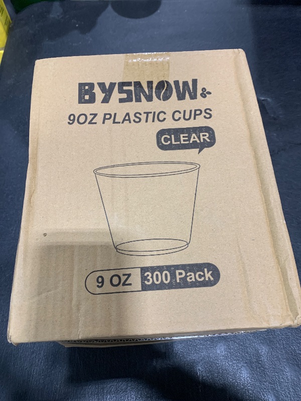 Photo 1 of BYSNOW 300 Pack 9 oz Clear Disposable Plastic Cups, Clear Plastic Cups Tumblers Cocktail Glasses, Disposable For Holiday, Wedding, Party