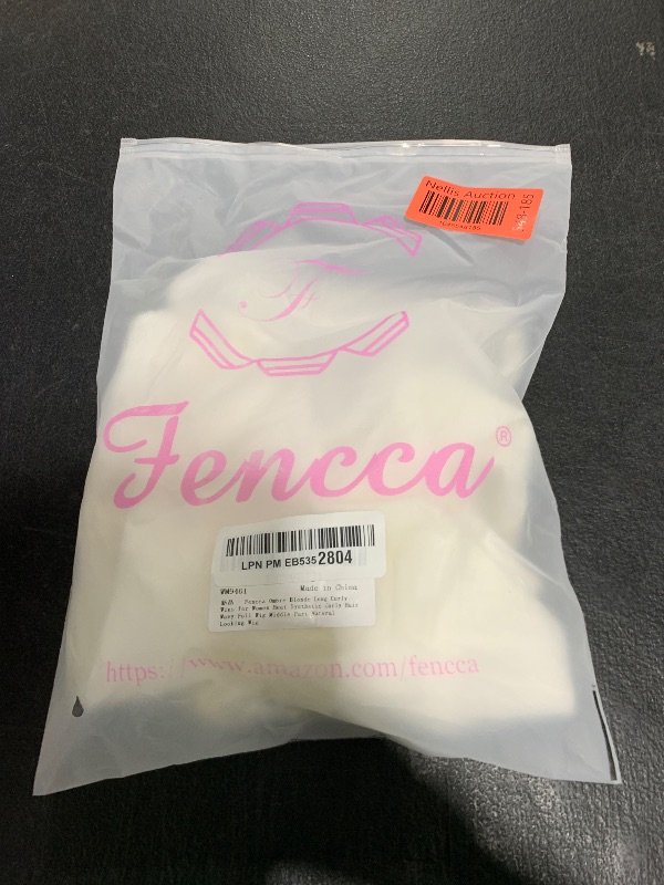 Photo 1 of Fencca Ombre Blonde Long Curly Wigs for Women Heat Synthetic Curly Hair Wavy Full Wig Middle Part Natural Looking Wig