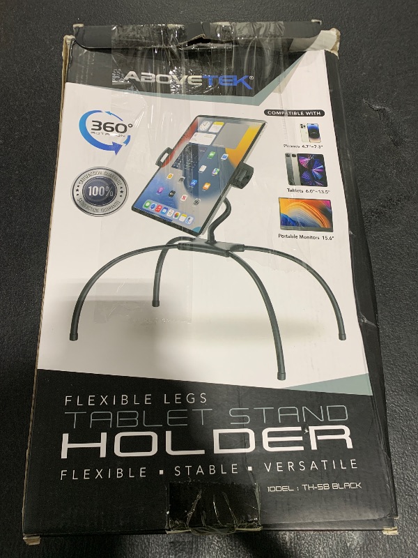 Photo 1 of AboveTEK iPad Holder for Bed, Adjustable Tablet Bed Stand Mount, 360° Hands-Free Kindle Holder for Reading in Bed, Compatible w/ 4.7"-15.6" Tablets/iPads/Kindles/Phones/Samsung - Durable & Flexible