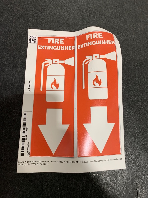 Photo 1 of AR STICKERS Fire Extinguisher Signs Sticker, 3 x 8 inch, Pack of 2, Vinyl, for fire safety bussiness and home Indoor and Outdoor