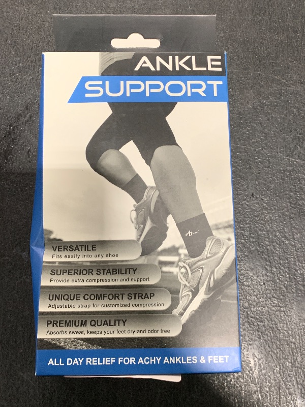 Photo 1 of ABIRAM Ankle Brace for Women & Men, Ankle Compression Sleeve, Foot Sleeve (1 Pair) with Strap, Ankle Support for Sprained Foot & Arch, Plantar Fasciitis Relief Socks, Achilles Tendonitis