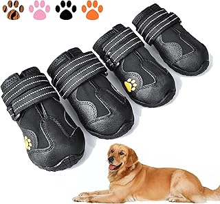 Photo 1 of Boots,Waterproof Dog Shoes,Dog Booties with Reflective Rugged Anti-Slip Sole and Skid-Proof,Outdoor Dog Shoes for Medium to Large Dogs