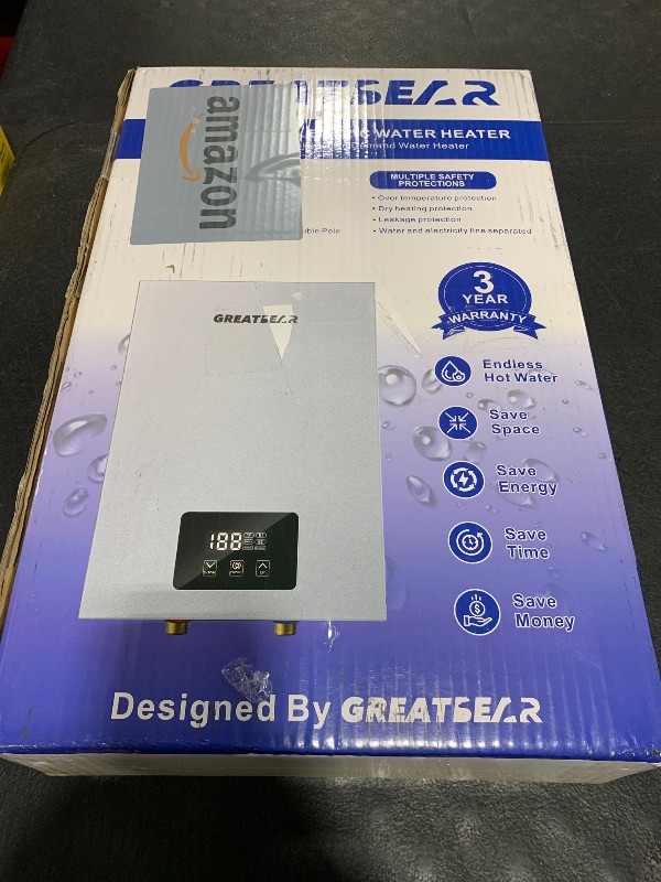 Photo 1 of Electric Tankless Water Heater, GREATBEAR 14KW On Demand Water Heater Electric 240V, Point of Use Instant Hot Water Heaters, With Self Modulating ECO130G Gray