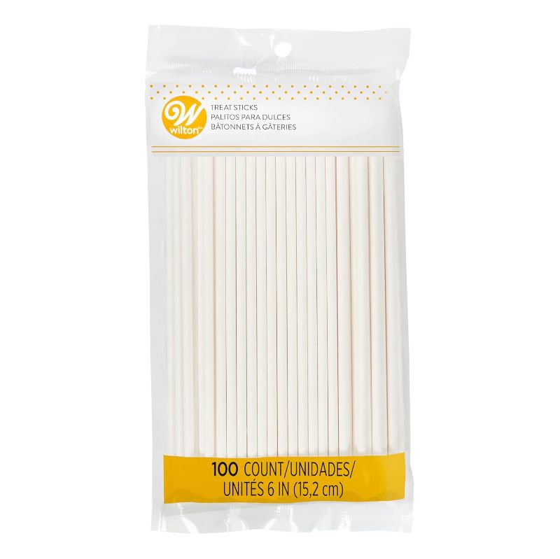 Photo 1 of Wilton White 6-Inch Lollipop Sticks, Cake Pop Sticks, 100-Count 