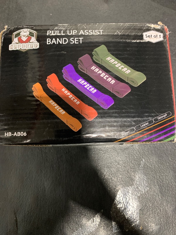 Photo 1 of HAPBEAR Pull Up Assistance Bands Set of 5 - Resistance Bands for Working Out, Stretching, Physical Therapy, Muscle Training