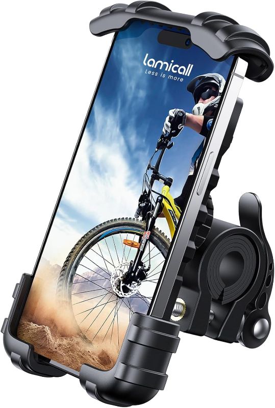 Photo 1 of Lamicall Bike Phone Holder, Motorcycle Mount - Motorcycle Phone Holder, Handlebar Cell Phone Clamp, Scooter Phone Clip for iPhone 16 Pro Max/Plus, 15 Pro Max, S10, S20, More 4.7" to 6.8" Smartphones
