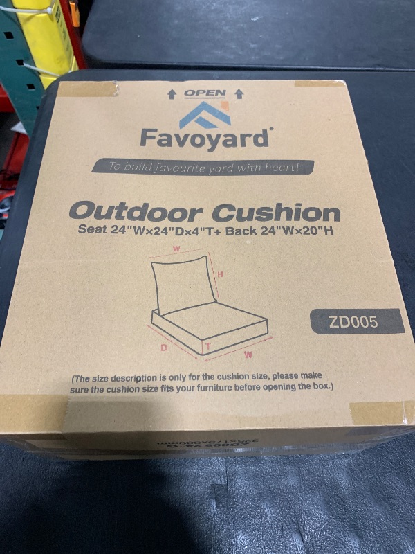 Photo 1 of Favoyard Outdoor Seat Cushion Set 24 x 24 Inch Waterproof & Fade Resistant Patio Furniture Cushions with Removable Cover Deep Seat & Back Cushion with Handle and Adjustable Straps for Chair Sofa Couch