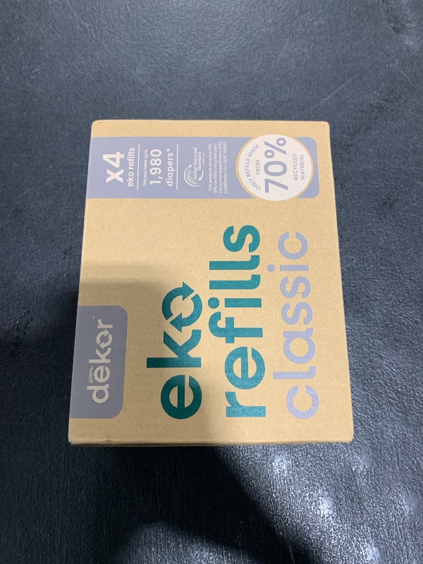 Photo 1 of Diaper Dekor Classic Diaper Pail Refills | 4 Count Unscented | Exclusive End-of-Liner Marking | Thick Quick & Easy to Replace | Most Economical Refill System | for Original and Eko Style Pails