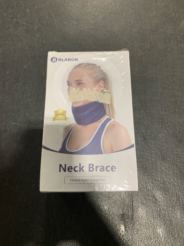 Photo 1 of Neck Brace for Sleeping - Cervical Collar Relief Neck Pain and Neck Support Soft Foam Wraps Keep Vertebrae Stable for Relief of Cervical Spine Pressure for Women & Men Blue Medium Size