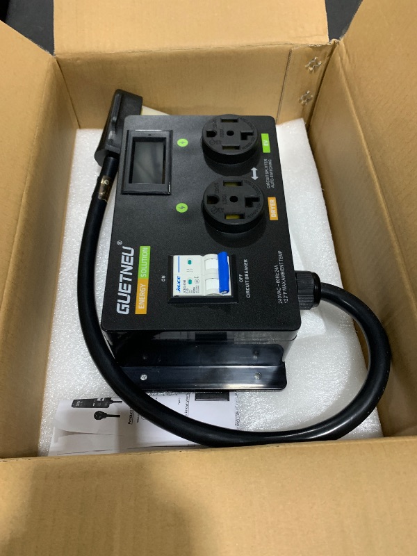 Photo 1 of NEMA 14-30 (4 Prong) Dryer Splitter with Breaker - 240V Dryer Splitter for EV, Fast Charge for 2 EVs, Prioritizing Left-Side Power Supply