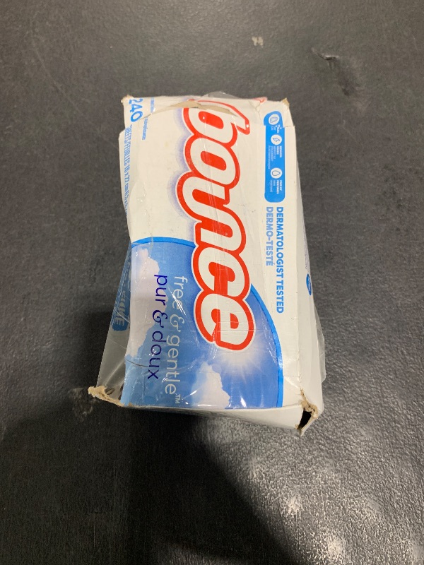 Photo 1 of Bounce Dryer Sheets Laundry Fabric Softener, Free & Gentle, 240 Count