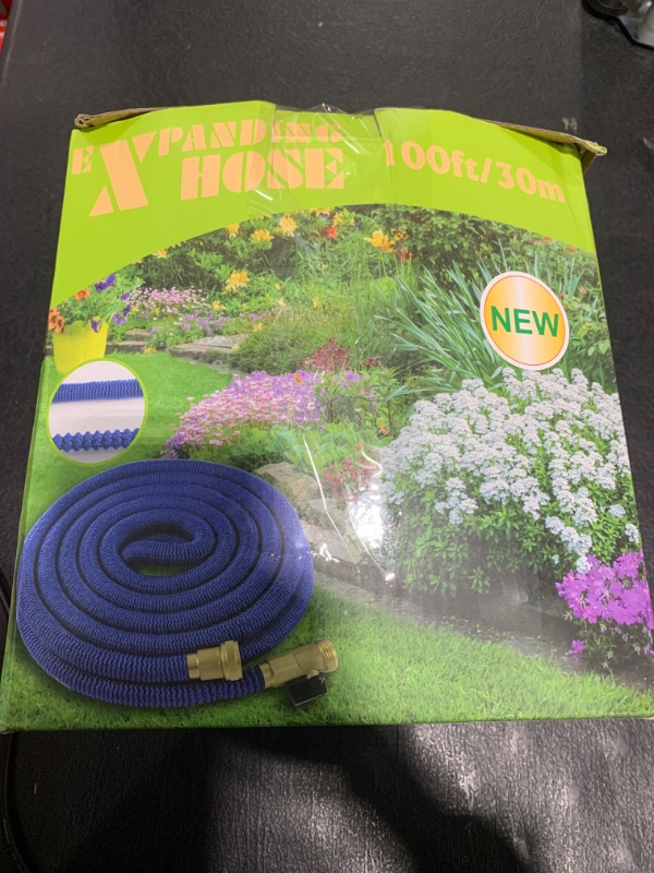 Photo 1 of 100 FT Expandable Garden Hose, 2025 New Flexible Water Hose 100FT with Leakproof Solid Brass Fittings, Reinforced Extra Strong Outer Fabric & Durable 3-layer Inner Core, Ultra Lightweight, No Kink