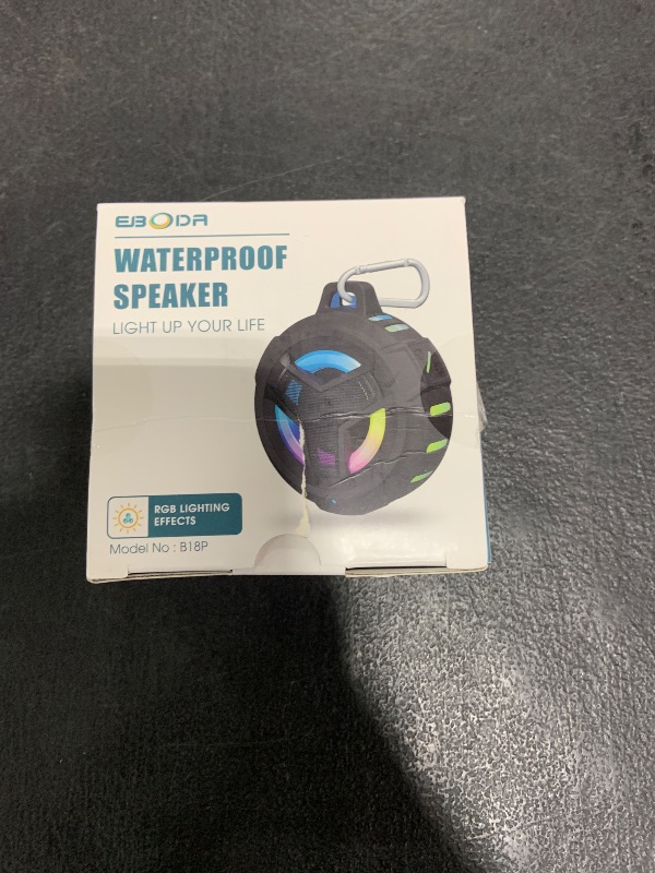 Photo 1 of EBODA Bluetooth Shower Speaker, IPX7 Waterproof Portable Wireless Small Speakers, Floating, 2000mAh with Light for Home, Pool, Beach, Boat, Kayak Accessories, Gifts for Men, Women - White