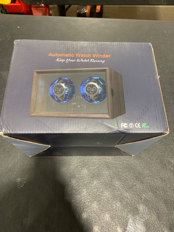 Photo 1 of CAJESA Watch Winders for Automatic Watches,Double Automatic Watch Winder for Rolex,4 Rotation Mode Setting,Blue Light,Elastic Watch Pillows for Cartier Omega,Gift for Man
