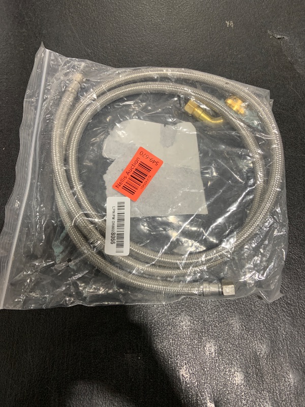 Photo 1 of Hydro Master Braided Stainless Steel Dishwasher Connector with Elbow 72 inches 3/8" Comp x 3/8" Comp