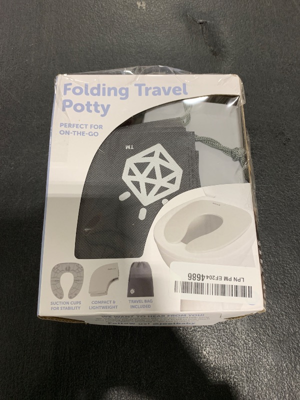 Photo 1 of Jool Baby Folding Travel Potty Training Seat for Toddlers, Fits Round & Oval Toilets, Non-Slip Suction Cups, Includes Free Travel Bag (Gray)