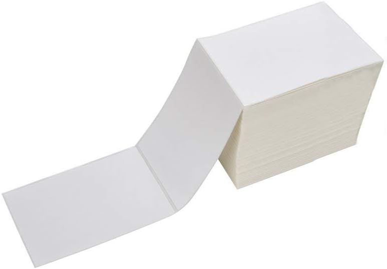 Photo 1 of Immuson 4 x 6 Direct Thermal Shipping Labels with Perforations, Pack of 500 Thermal Labels, Permanent Adhesive, White Mailing Fanfold Label for Thermal Printer