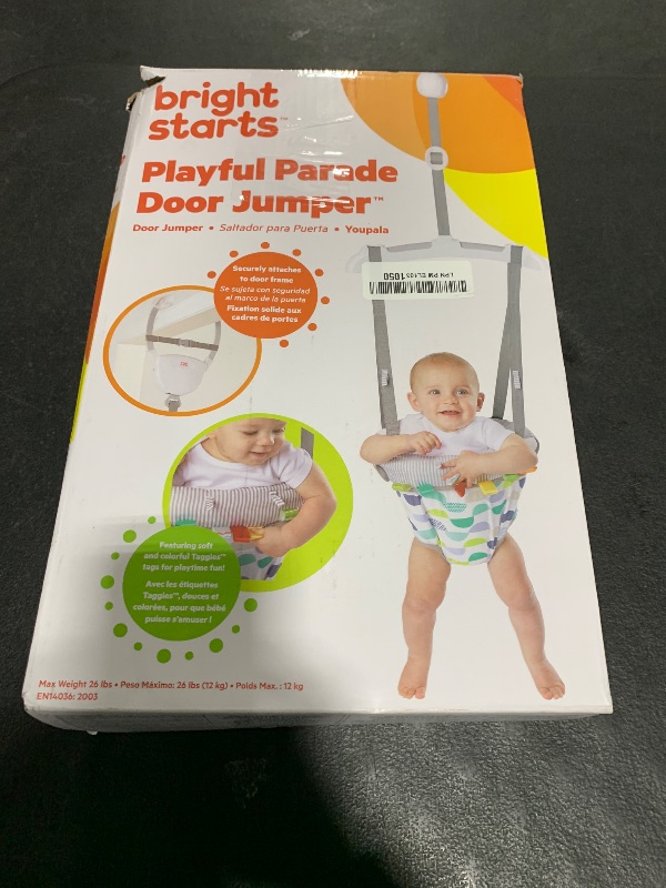 Photo 1 of Bright Starts Playful Parade Door Jumper for Baby with Adjustable Strap, 6 Months and Up, Max Weight 26 lbs