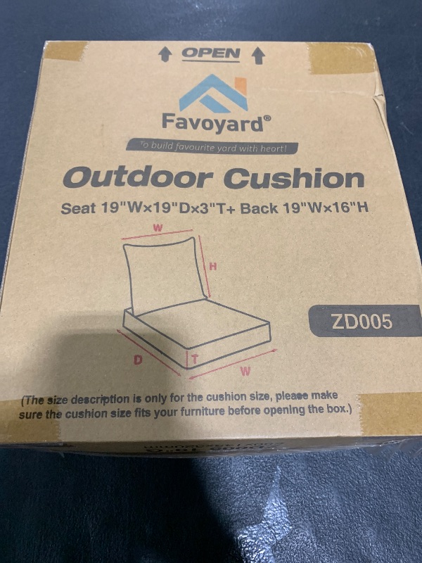 Photo 1 of Favoyard Outdoor Seat Cushion Set 19 x 19 Inch Waterproof & Fade Resistant Patio Furniture Cushions with Removable Cover Deep Seat & Back Cushion with Handle and Adjustable Straps for Chair Sofa Couch