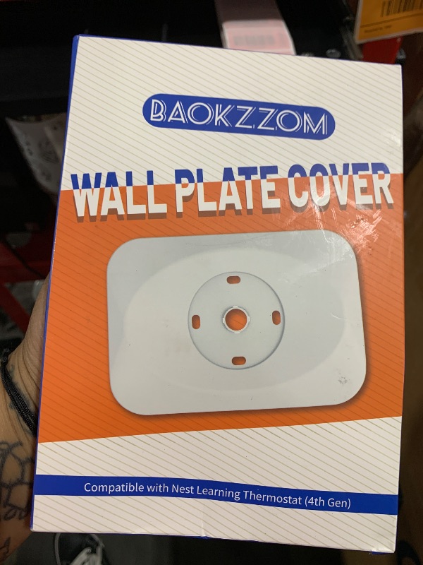 Photo 1 of BAOKZZOM Nest Thermostat Wall Plate Cover Compatible with Google Nest Learning Thermostat (4th Gen), Practical Nest Thermostat Trim Kit, Nest Learning Thermostat 4 Accessory, Snap fit Design, White