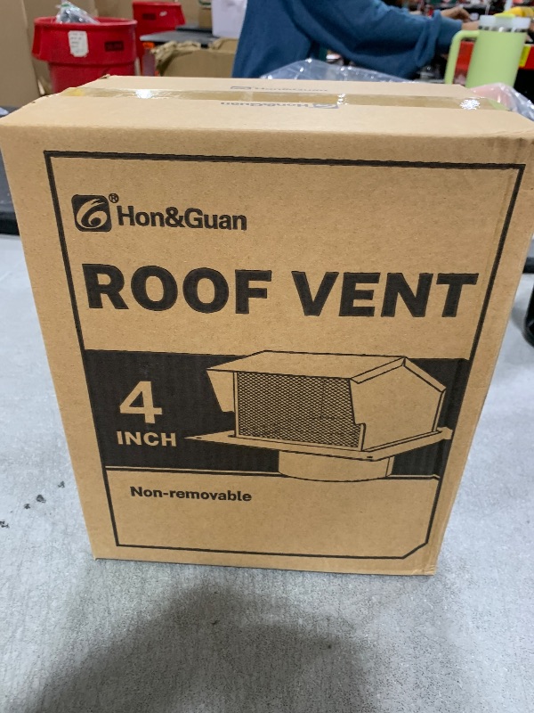 Photo 1 of Roof Vent Cap - Hon&Guan Roof Vents 4 Inch Galvanized Steel Bathroom 4 Roof Exhaust Vent for Ventilation System-with Damper, Black