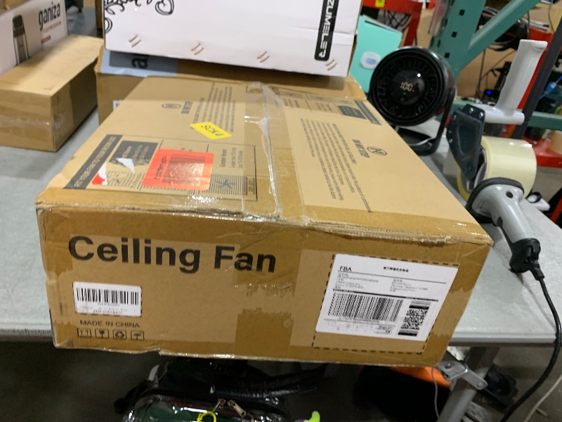 Photo 1 of ZMISHIBO Ceiling Fans with Lights and Remote, 19.7'' Low Profile Ceiling Fan, 3000-6000K Dimmable Modern Flush Mount LED Fan Light, 6 Wind Speeds, Black Fandelier Ceiling Fans for Bedroom