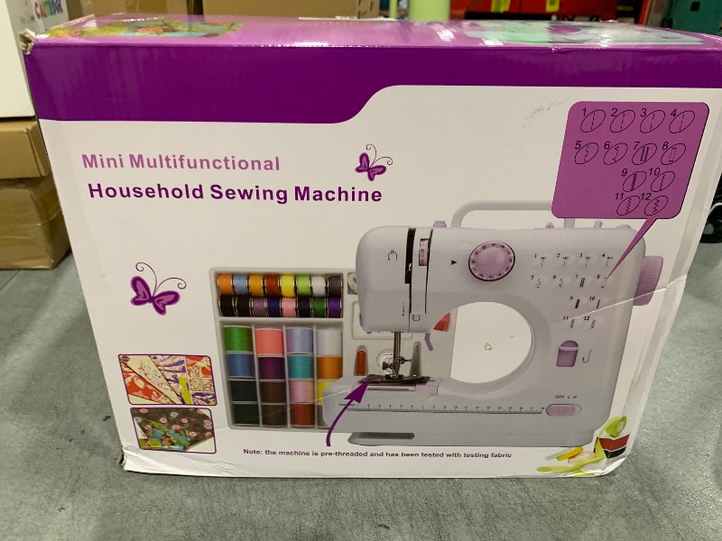 Photo 1 of Mini Sewing Machine by Galadim (Including Extension Table and Sewing Supplies Set) - Small Electric Overlock Sewing Machines with 2 Speed 12 Built-in Stitch Patterns GD-015-CU