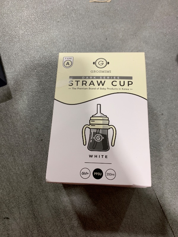 Photo 1 of GROSMIMI Spill Proof no Spill Magic Sippy Cup with Straw with Handle for Baby and Toddlers, Customizable, PPSU, BPA Free 6 oz (White)