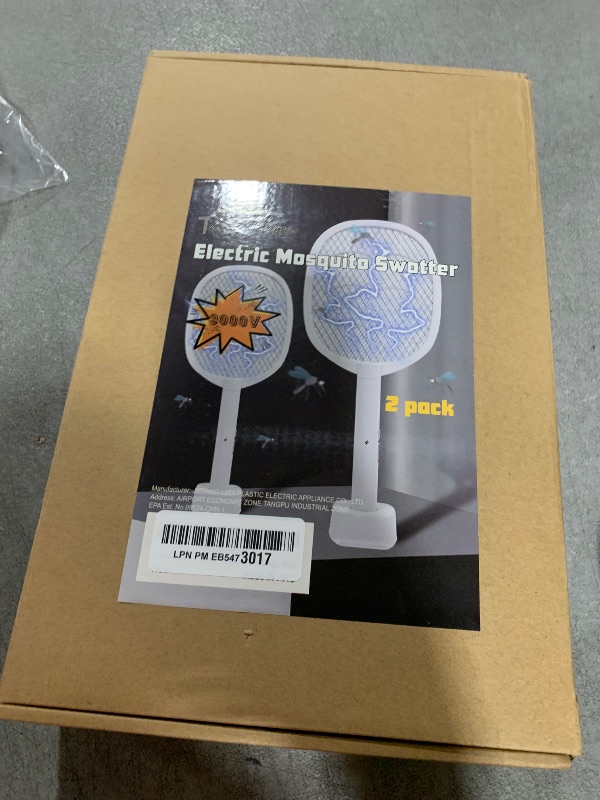 Photo 1 of Lulu Home 2-in-1 Electric Bug Zapper Racket, 2 Pack 3000V High Voltage LED Lighted Handheld Mosquito Swatter with 3 Layer Safety Mesh, USB Charging Portable Fly Killer Racquet