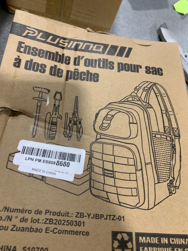 Photo 1 of PLUSINNO Fishing Backpack with Tackle Boxes, Waterproof Fishing Sling Tackle Bag for Fishing Gear with Rod Holder, Fishing Gifts for Men with Fishing Lures, Fishing Pliers, Fish Lip Gripper.