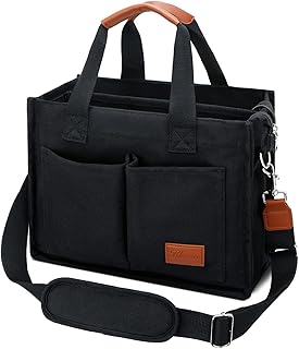 Photo 1 of Large Canvas Tote Bag for Women with Zipper and Compartments Crossbody Work Bible Messenger Purse Bag With Pockets
