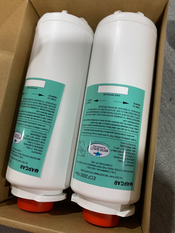 Photo 1 of ECF3000 Filters, Compatible with Elkay ezH2O WaterSentry Plus Replacement, High Capacity 3000 Gallons for Built-in Elkay Water Dispenser 51300C ECF3000 ERF750 Filters Replacement (No Chip) 2 Packs