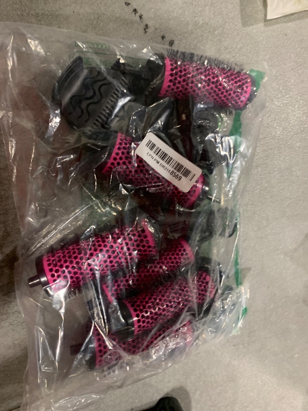 Photo 1 of Round Hair Brush Set : with Detachable Barrels Styling Tool, Round Hair Brush for Blow Drying with 6 Barrels 1 Handle 6 Clips, 3 Different Hair Rollers to Create Your Hairstyle - Purple Black