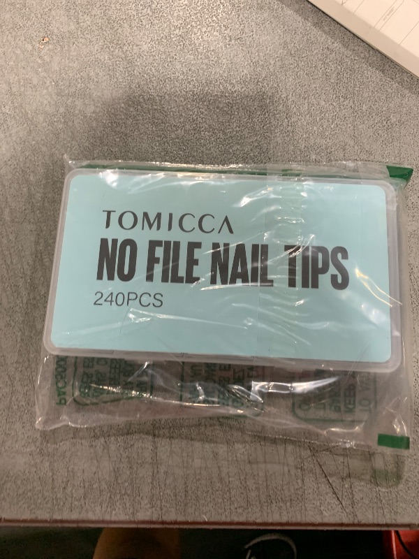 Photo 1 of TOMICCA Medium Square Nail Tips Gel Tips Half Matte Acrylic Fake Nails 240Pcs Full Cover False Nails 12 Sizes for Nail Extension Home DIY Salon