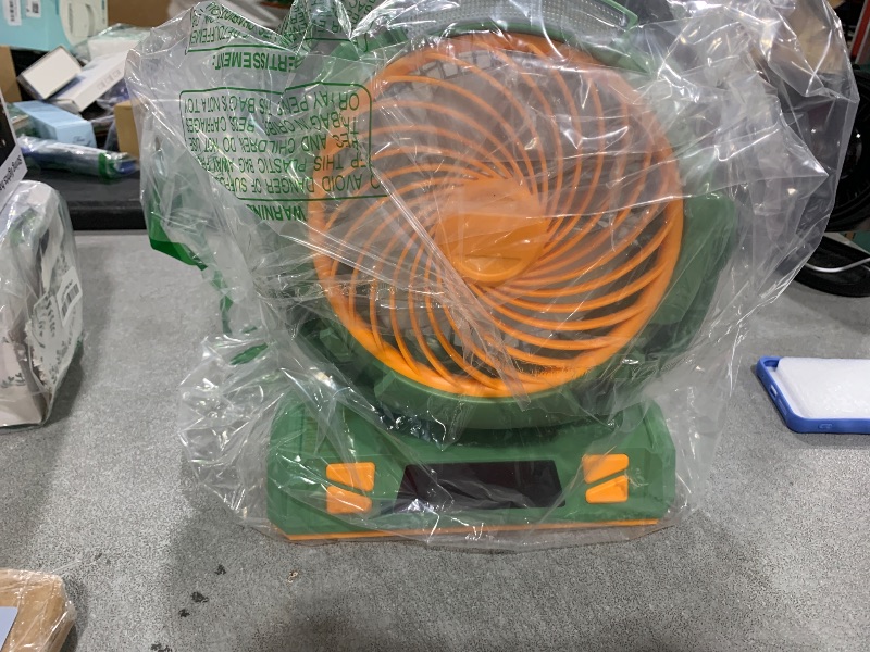 Photo 1 of Camping LED Fan with Light, 40000mAh Rechargeable Battery Powered Outdoor Tent Fan with Light and Hook, 6 Speed, Personal USB Desk Fan for Camping, Fishing, Power Outage,Hurricane, Worksite