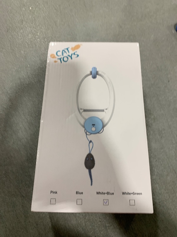 Photo 1 of Kezlume Cat Toy Interactive for Indoor Cats, Smart USB Rechargeable Door Hanging Automatic Retractable Kitten Toys, Teaser Electronic Self Play Feather Cat String Toy Attached with 3 Catnip Mice White