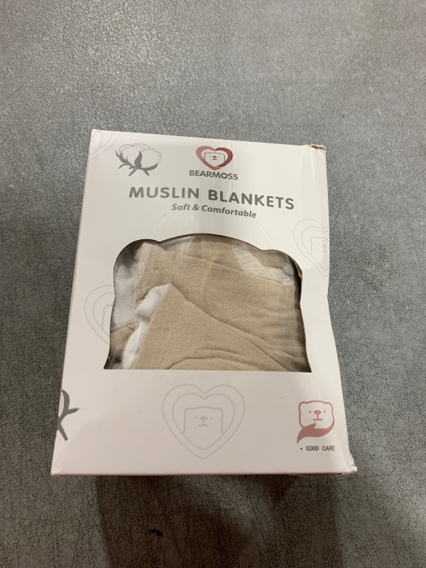 Photo 1 of Bearmoss Baby Blankets for Unisex Boys Girls, Soft Nursery Crib Blankets with Muslin Cotton Front and Dotted Fleece Back for Newborns Toddlers 30x40inch (Desert Crescent)