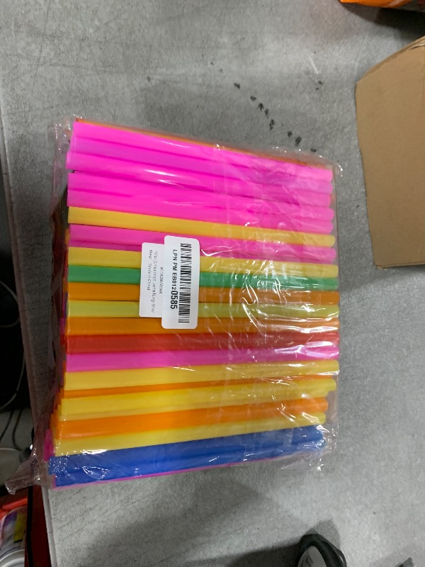 Photo 1 of 150pcs Jumbo Smoothie Straws, Colorful Disposable Wide-mouthed Large Straw