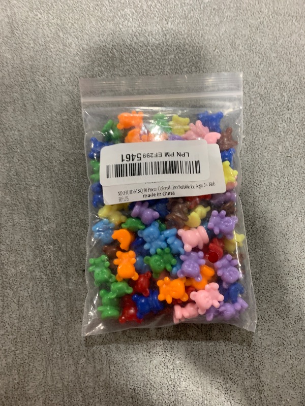 Photo 1 of XINHUIDALSQ 90 Colored Counting Bears - 0.62 Inch Rainbow Set, 9 Colors, Mini Plastic Bears Math Manipulatives for Toddlers, Ages 3+