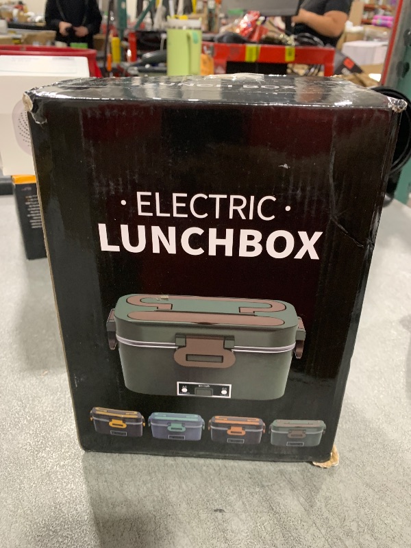 Photo 1 of Electric Heated Lunch Box for Adults, 100W 3-IN-1 1.8L Heating Lunch Box for Men Portable with 2 Pack 1.8L Containers & Double Layer, Fast Heating Food Warmer ,12V/24V/110V for Car Truck Office Home