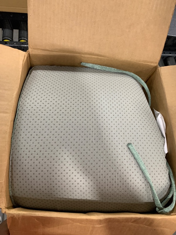 Photo 1 of HARBOREST Square Chair Cushions for Dining Chairs Set of 4 - Chair Pads for Dining Chairs with Ties and Non-Slip Back, High-Resilience Indoor Seat Cushions, 16" x 16" x 2", Green
