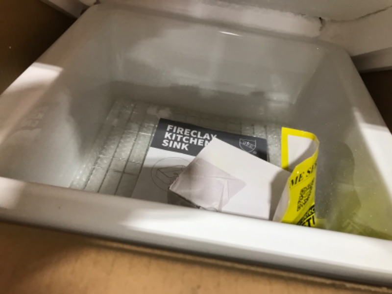 Photo 1 of TUKTUK Undermount White Bar Sink 18 X18 Fireclay Drop in Farm Kitchen Sink Prep Wet Topmount Small Single Bowl with Luxury Accessory Kit