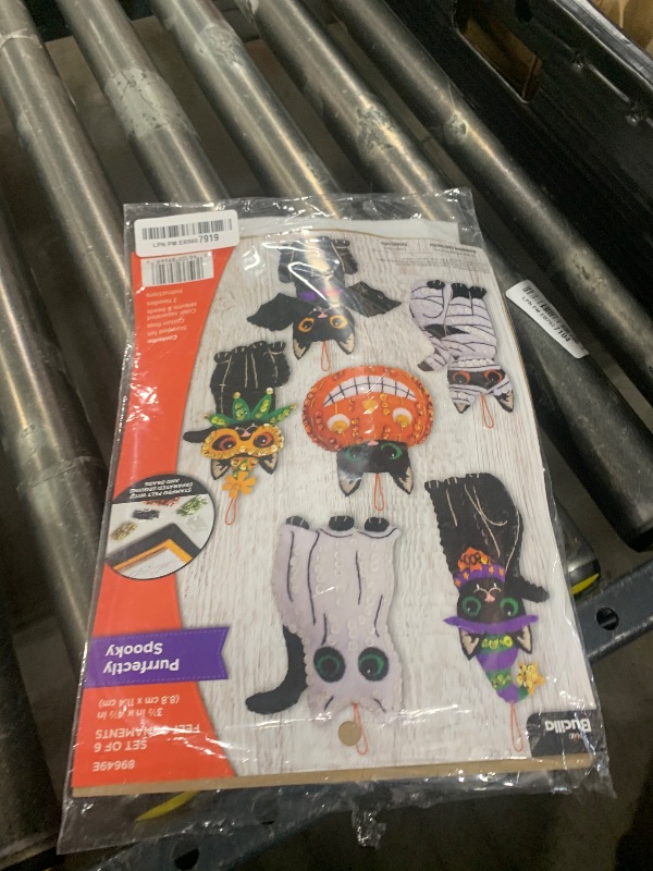 Photo 1 of Bucilla, Purrfectly Spooky, Felt Applique 6 Piece Ornament Making Kit, Perfect for Halloween Arts and Crafts, 89649E